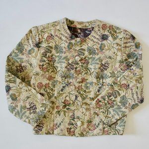 Vintage 80s Floral Embroidered Blazer